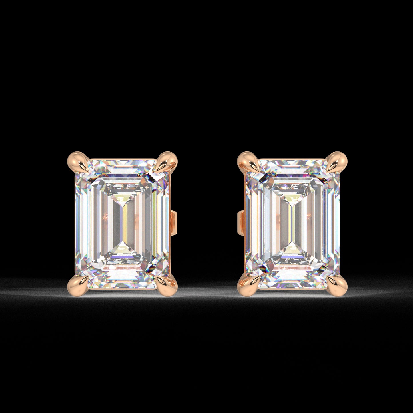 London Classic Emerald Diamond Studs