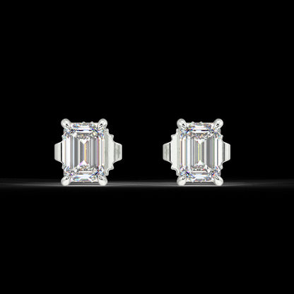 London Classic Emerald Diamond Studs