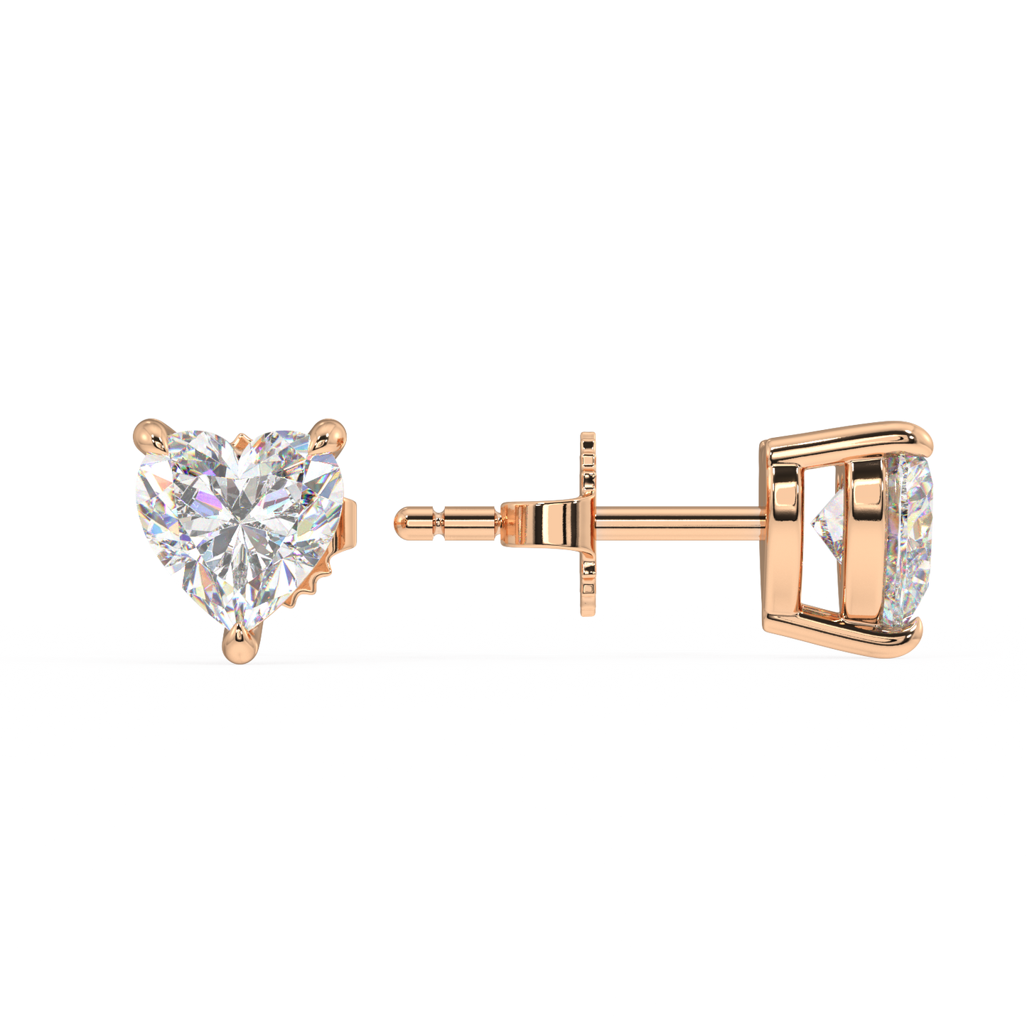 London Classic Heart Diamond Studs