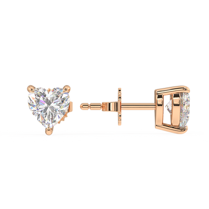 London Classic Heart Diamond Studs