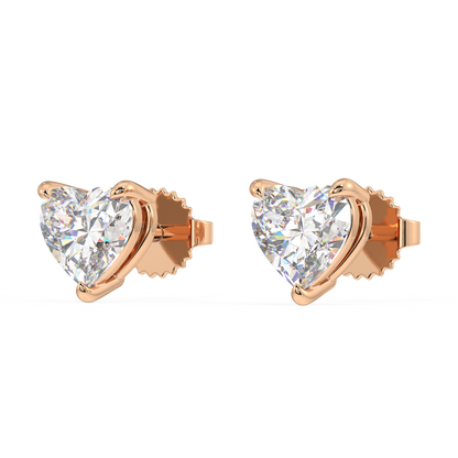 London Classic Heart Diamond Studs