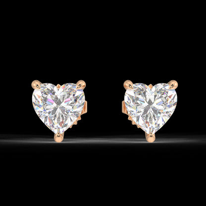 London Classic Heart Diamond Studs