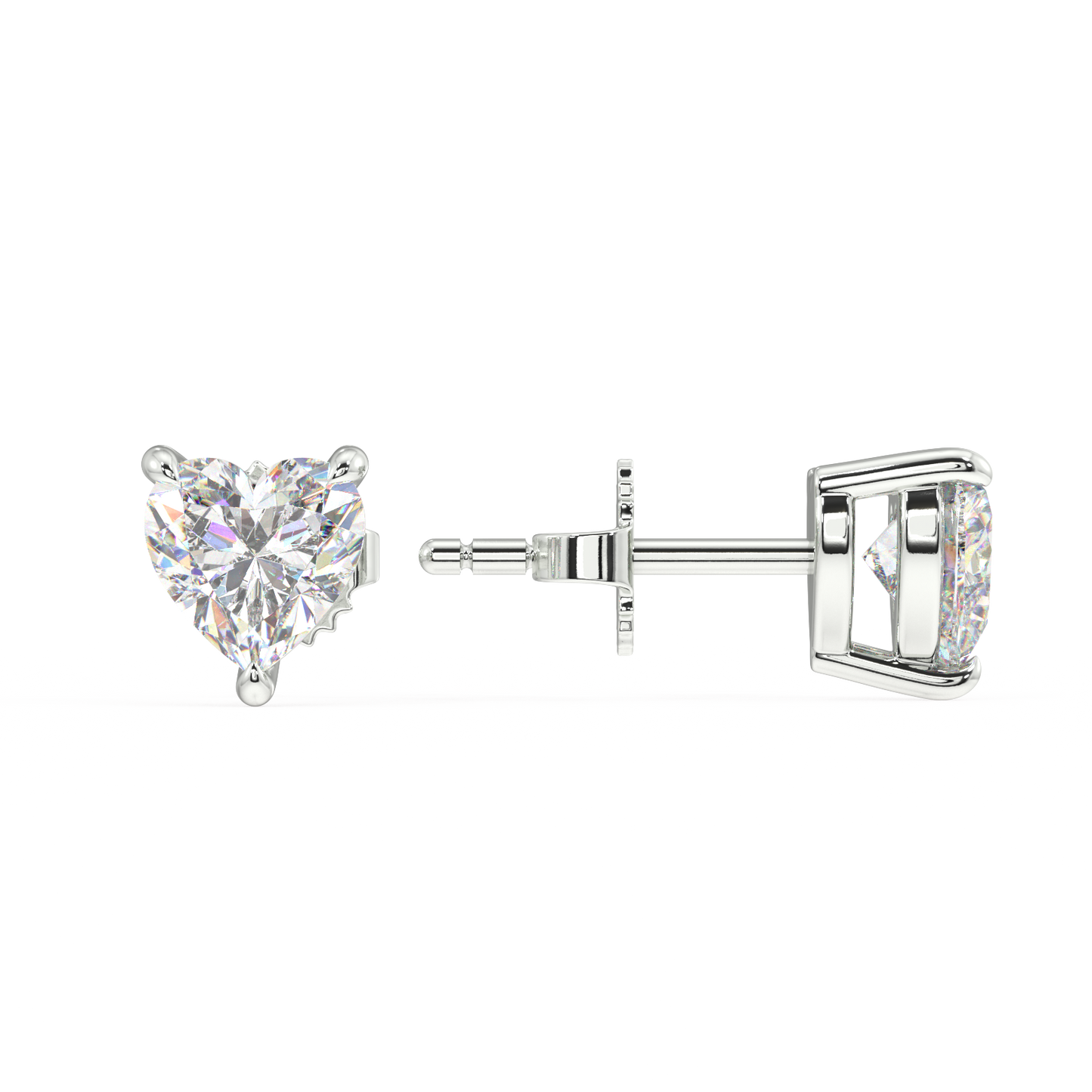 London Classic Heart Diamond Studs