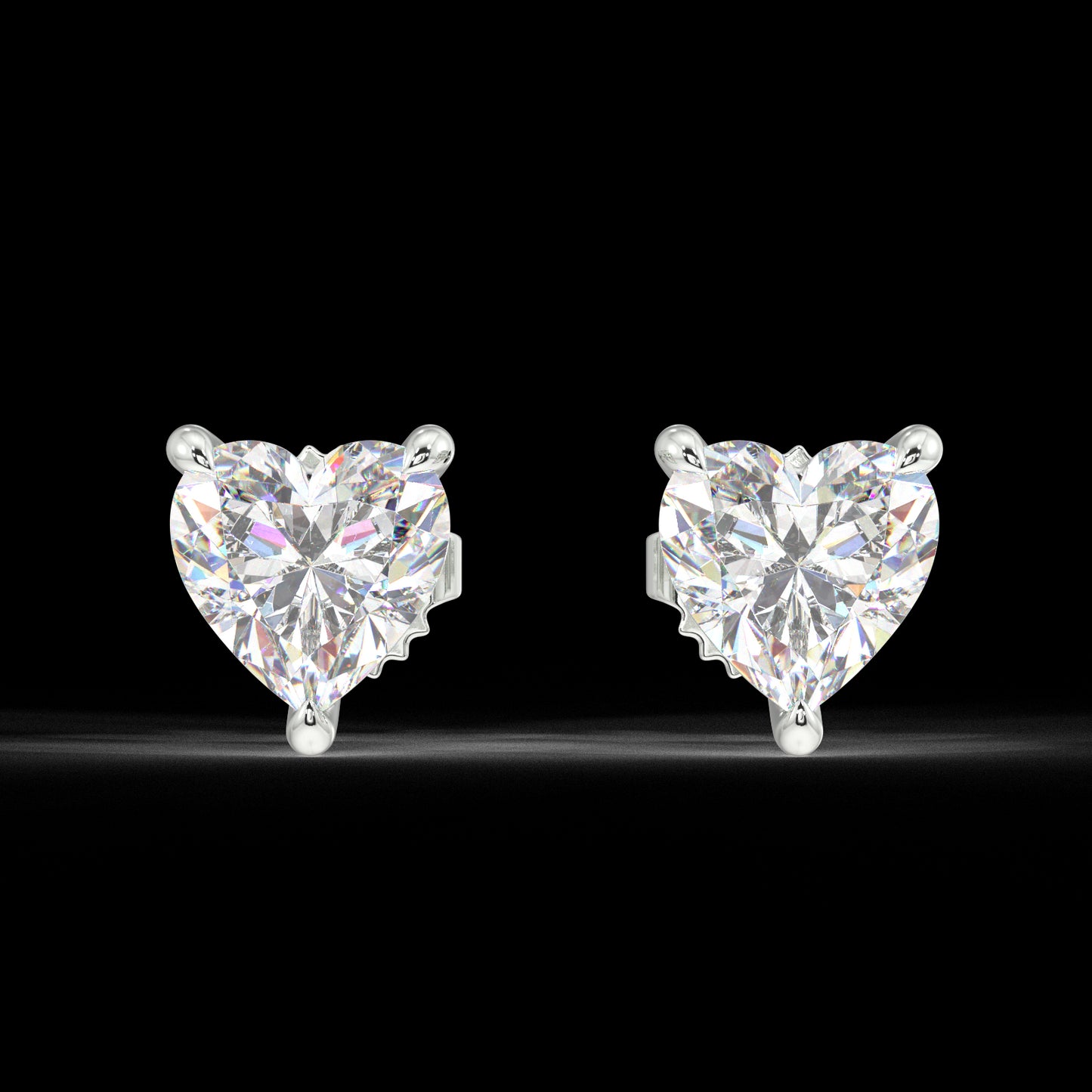 London Classic Heart Diamond Studs