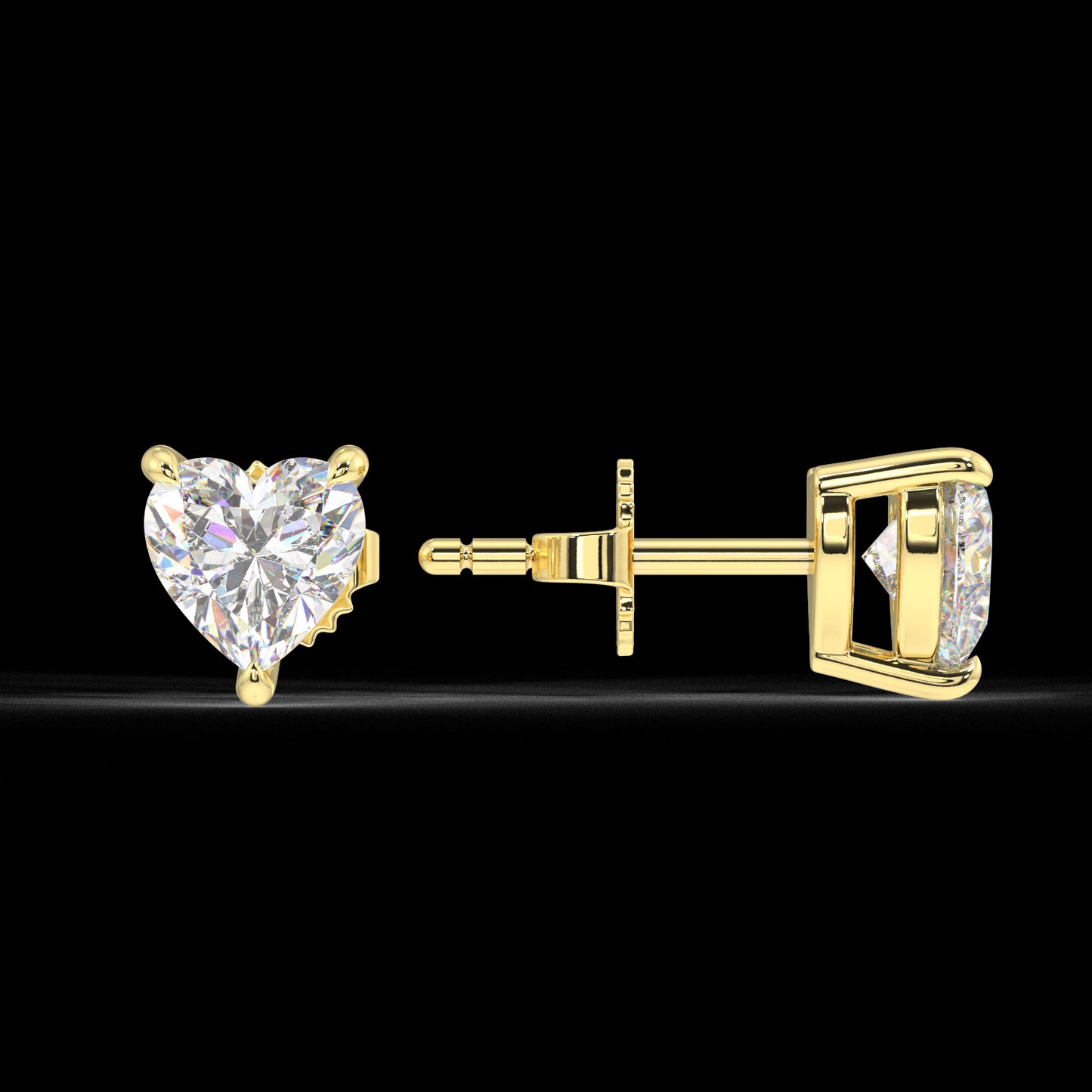 London Classic Heart Diamond Studs