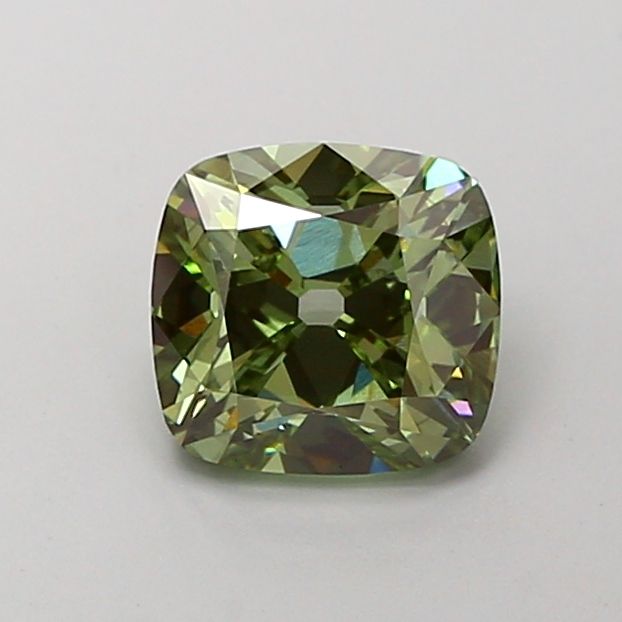 2.00 Carat Cushion Cut Fancy Green