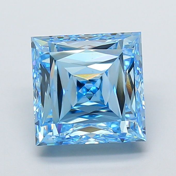 5.02 Carat Princess Cut Fancy Blue