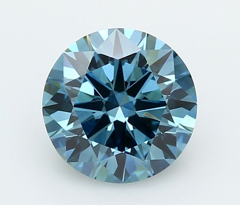 2.01 Carat Round Cut Fancy Blue