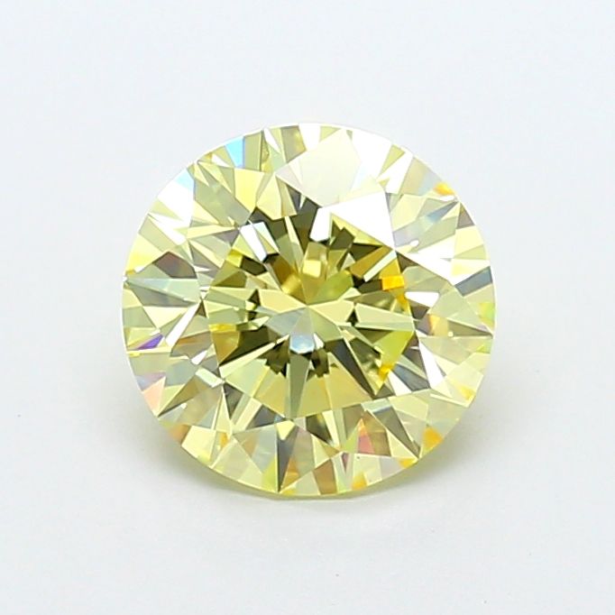 2.59 Carat Round Cut Fancy Yellow