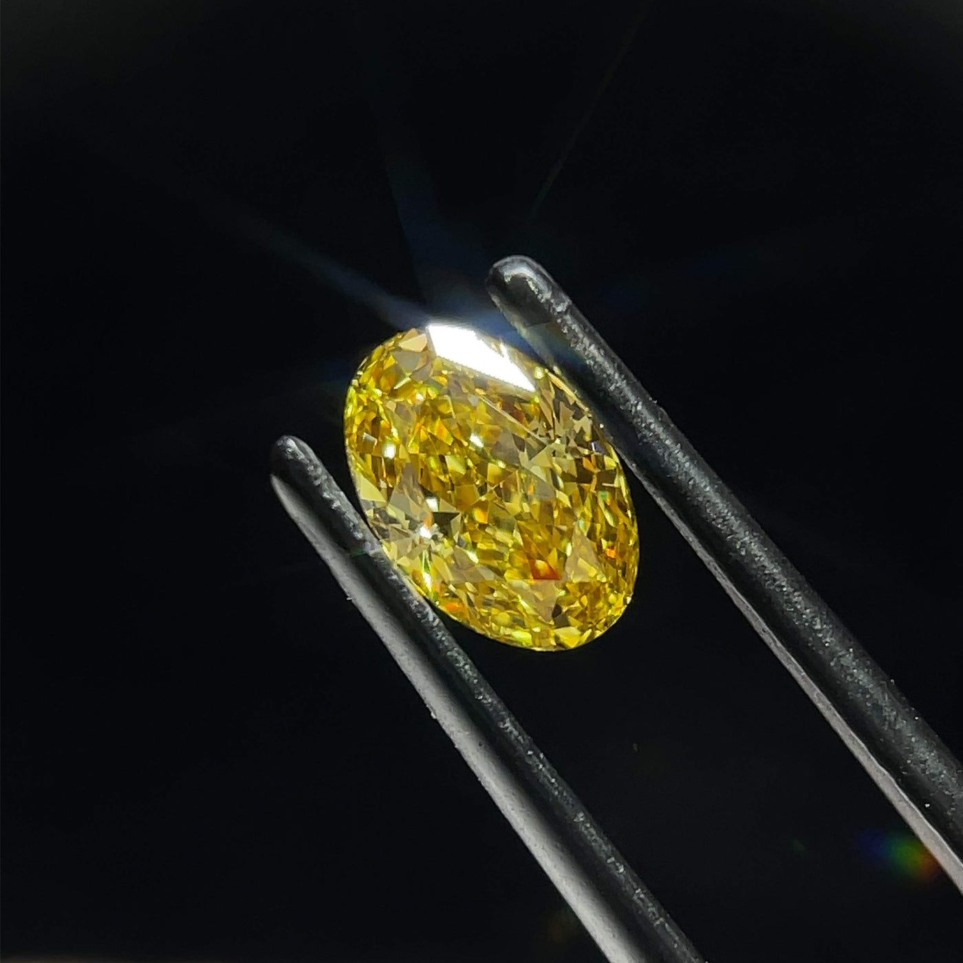 0.84 Carat Oval Cut Fancy Yellow