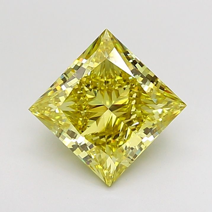 3.04 Carat Princess Cut Fancy Yellow