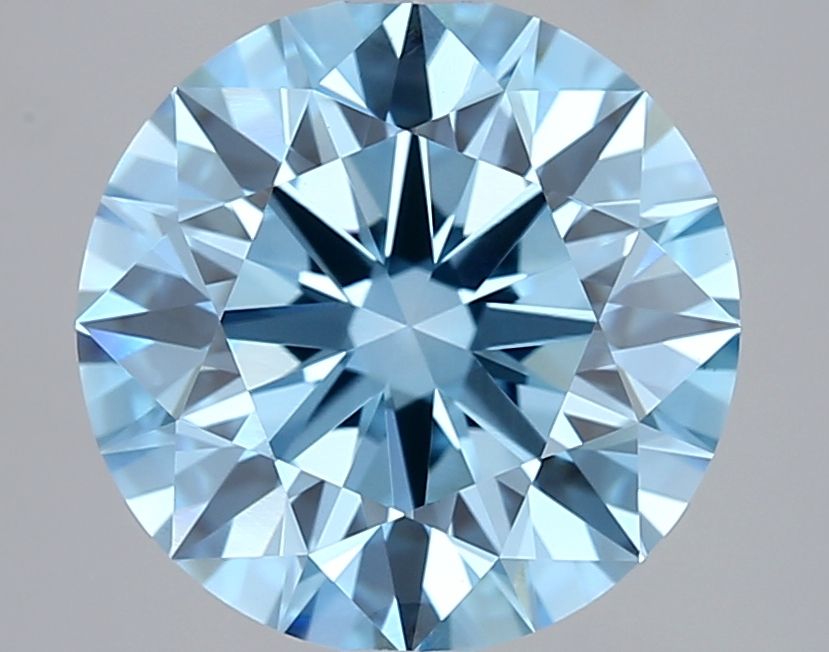 2.74 Carat Round Cut Fancy Blue