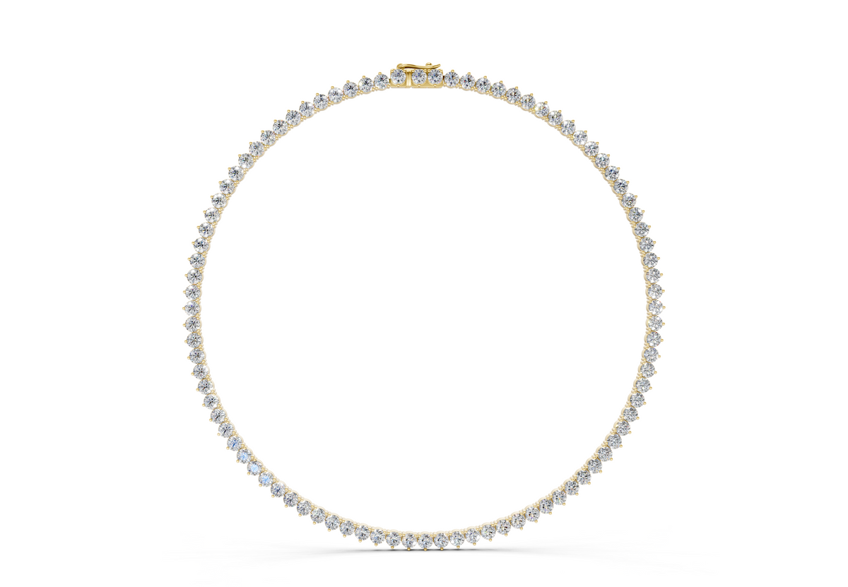 15 Ctw Classic 3 prong Diamond Tennis Necklace