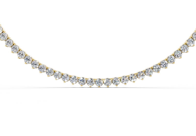 19 Ctw Classic 3 prong Diamond Tennis Necklace