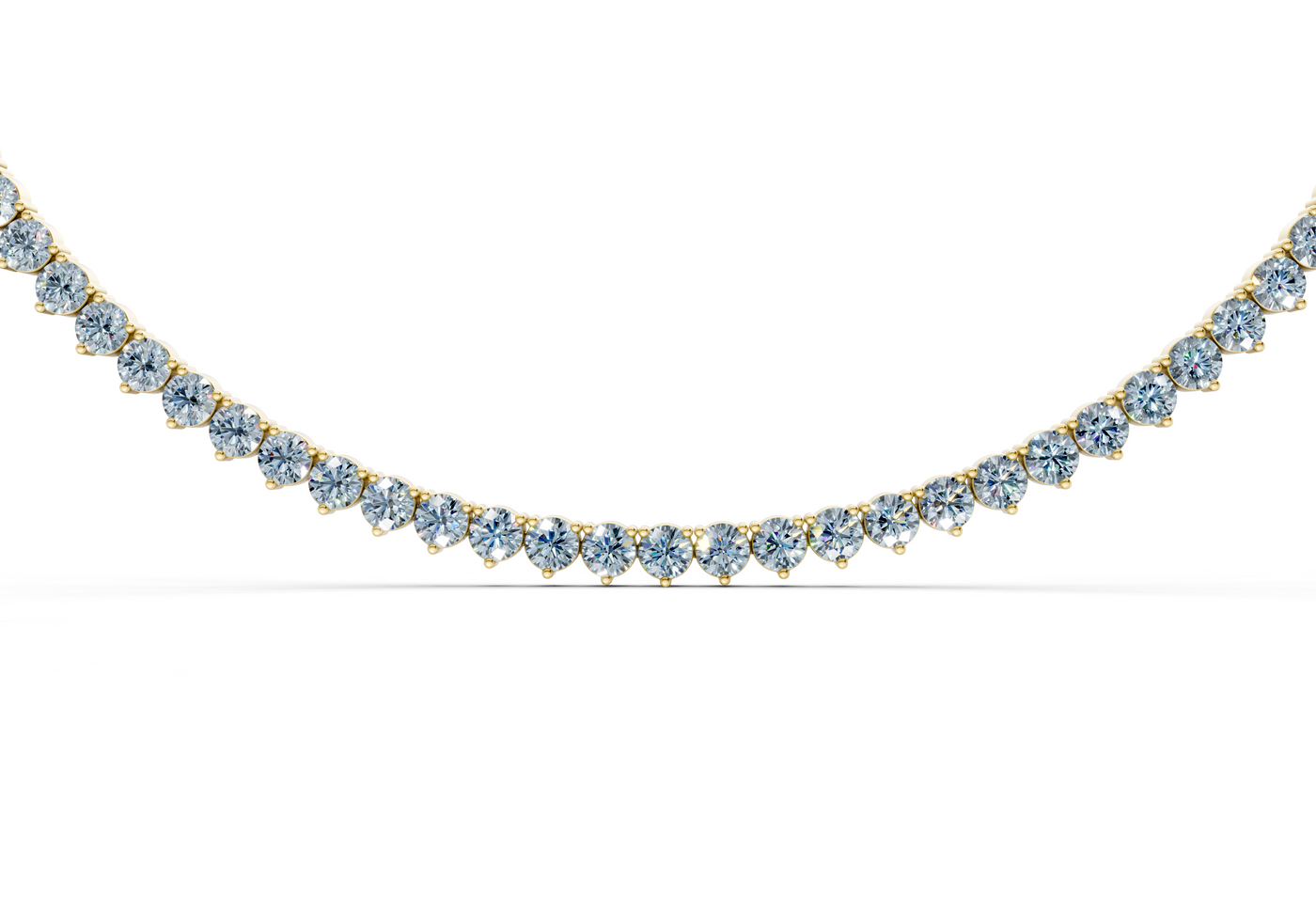 9 Ctw Classic 3 prong Blue Diamond Tennis Necklace