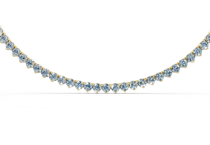 19 Ctw Classic 3 prong Blue Diamond Tennis Necklace