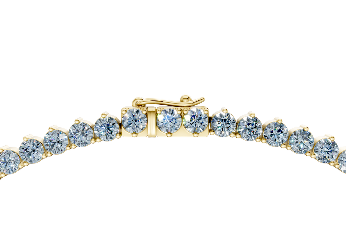 19 Ctw Classic 3 prong Blue Diamond Tennis Necklace