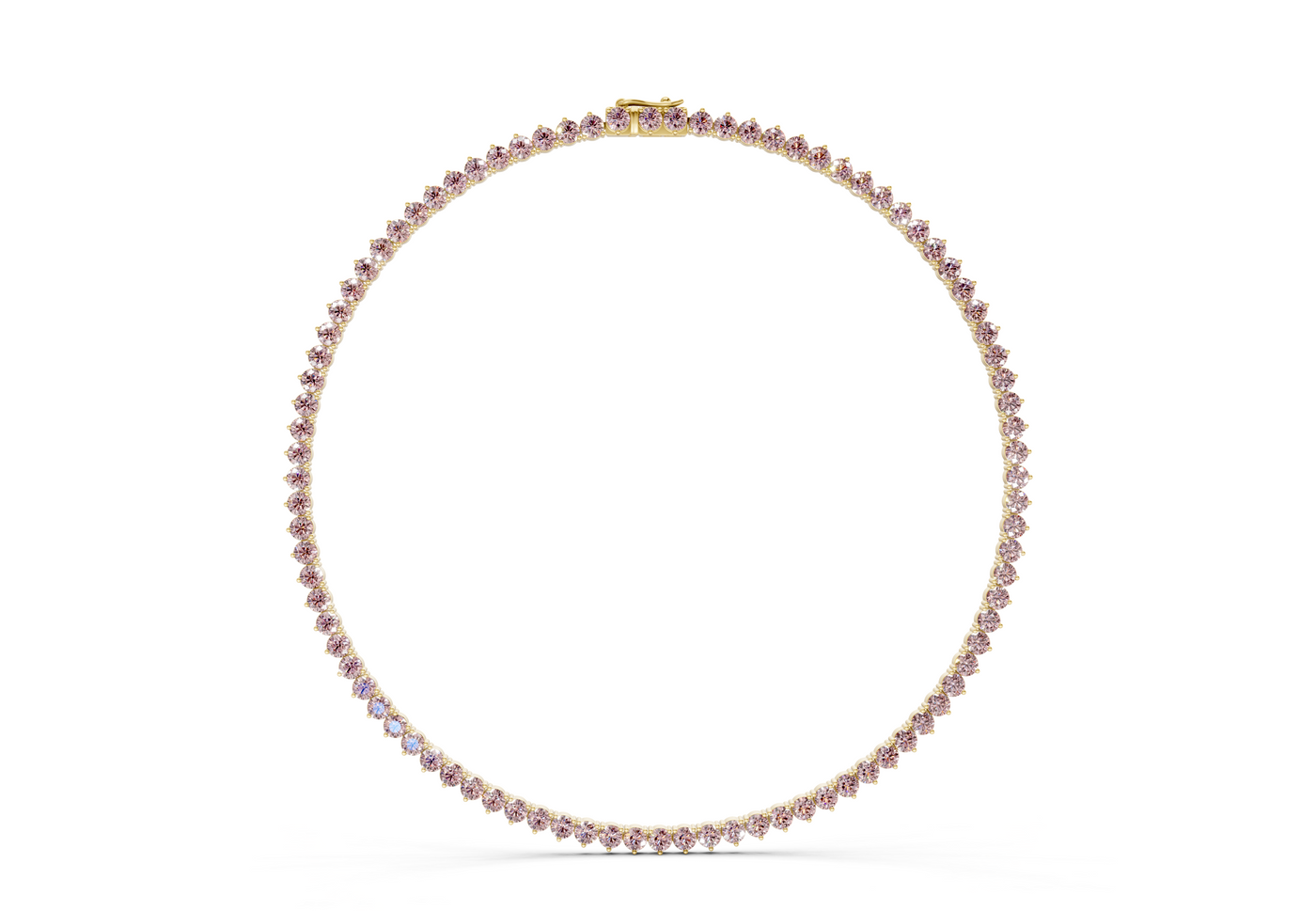 11 Ctw Classic 3 prong Pink Diamond Tennis Necklace