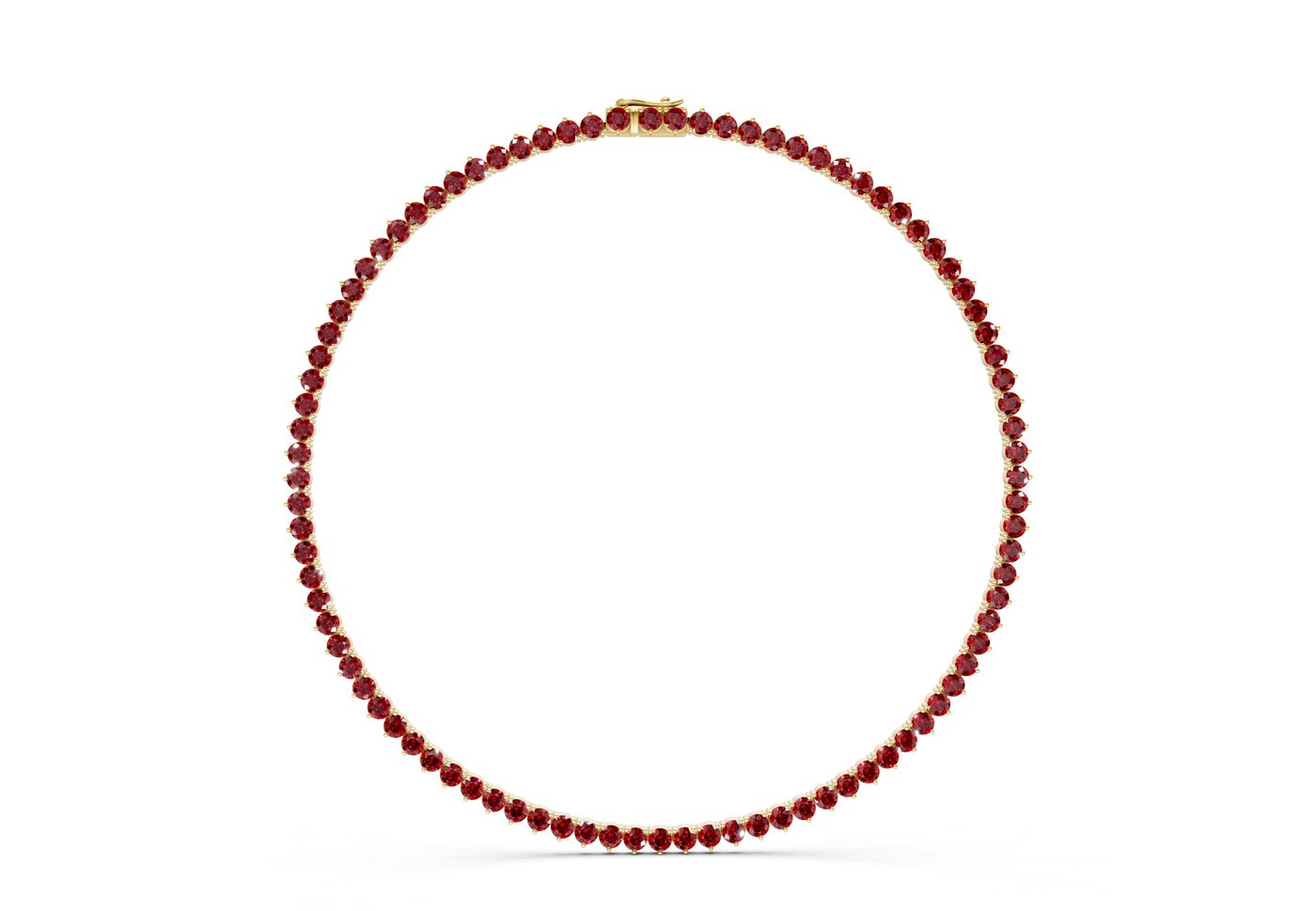 7 Ctw Classic 3 prong Ruby Gemstone Tennis Necklace