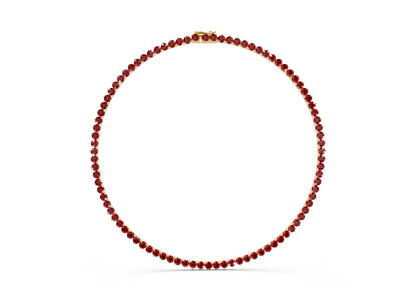 17 Ctw Classic 3 prong Ruby Gemstone Tennis Necklace