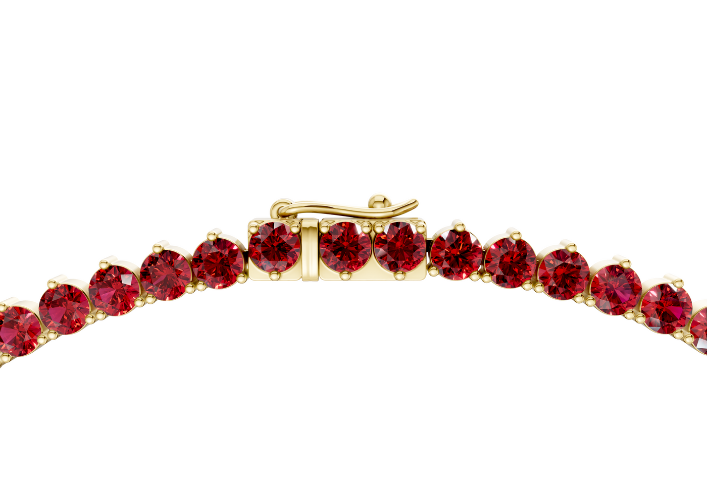 5 Ctw Classic 3 prong Ruby Gemstone Tennis Necklace