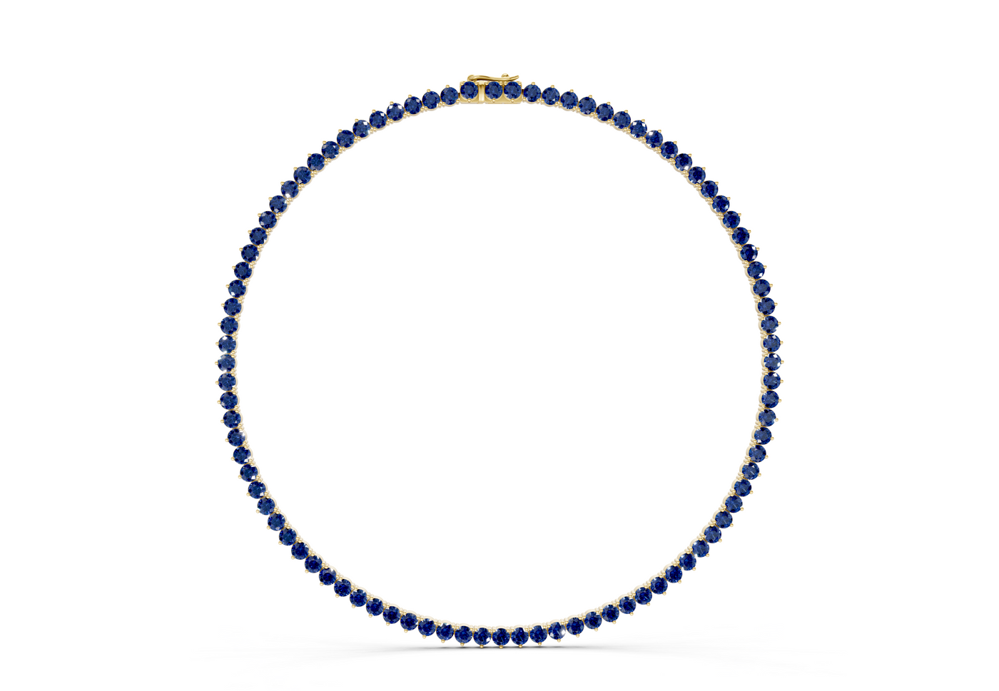 11 Ctw Classic 3 prong Sapphire Gemstone Tennis Necklace
