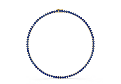7 Ctw Classic 3 prong Sapphire Gemstone Tennis Necklace