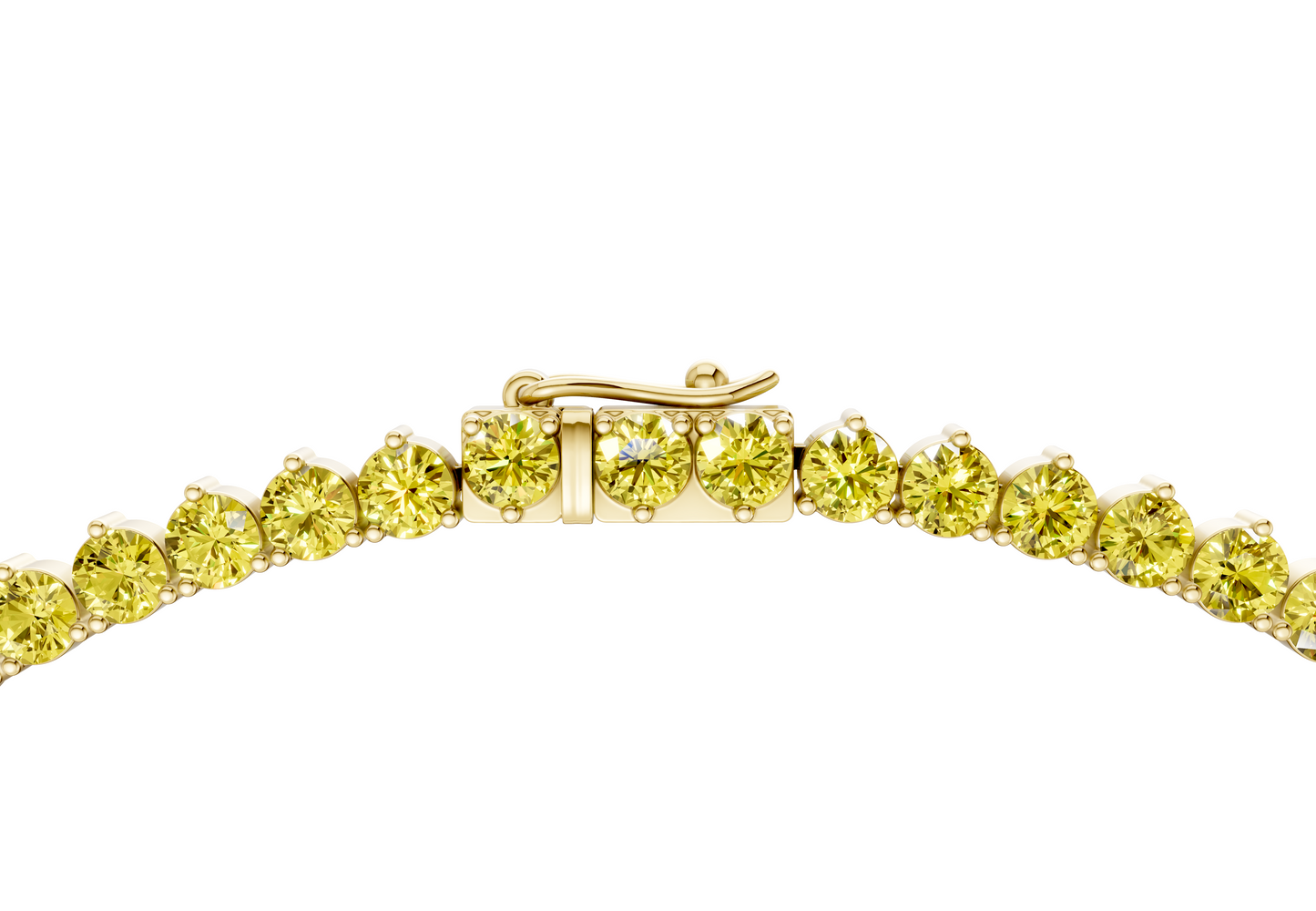 5 Ctw Classic 3 prong Yellow Diamond Tennis Necklace