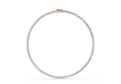 11 Ctw Classic 3 prong Diamond Tennis Necklace