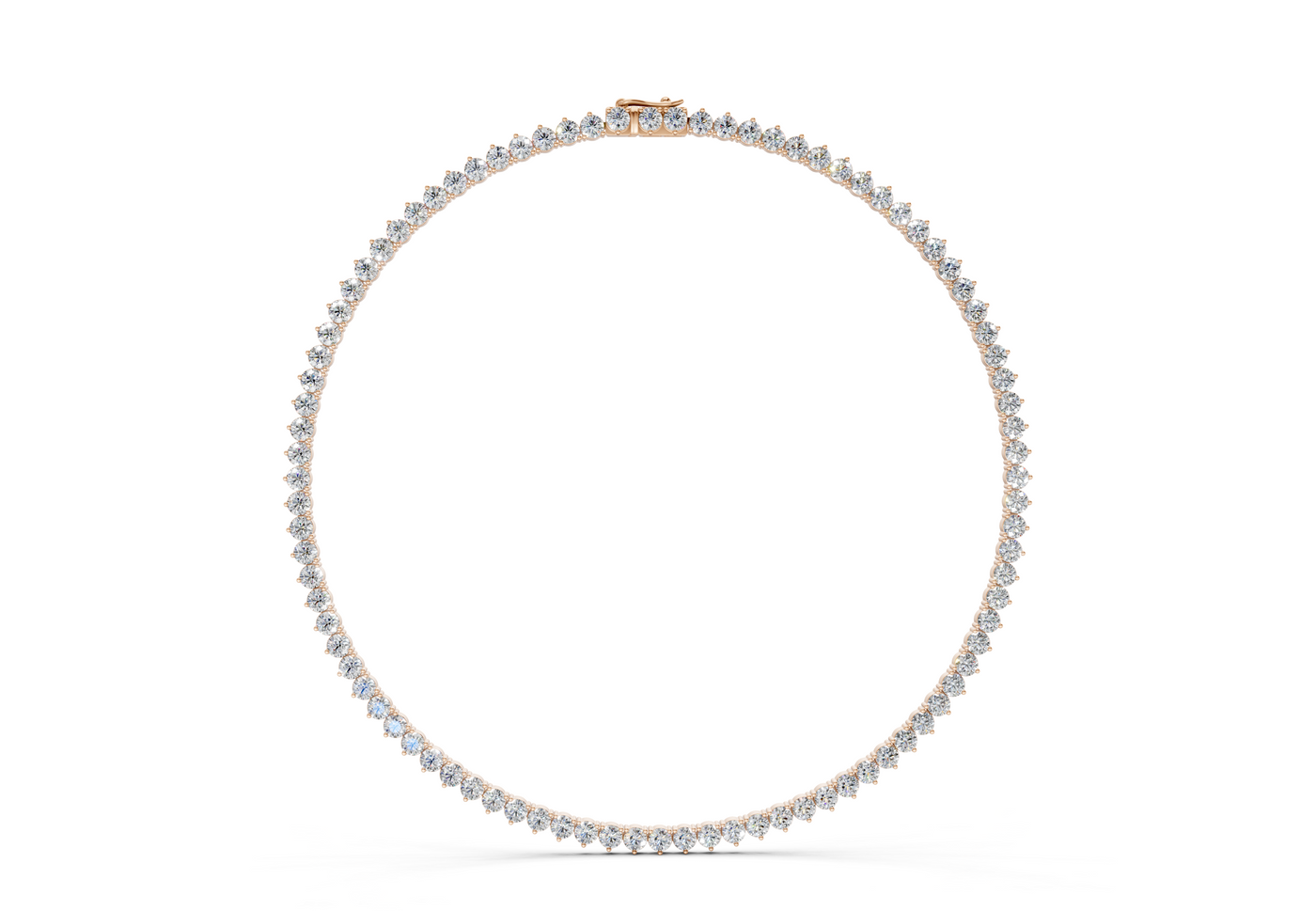 19 Ctw Classic 3 prong Diamond Tennis Necklace