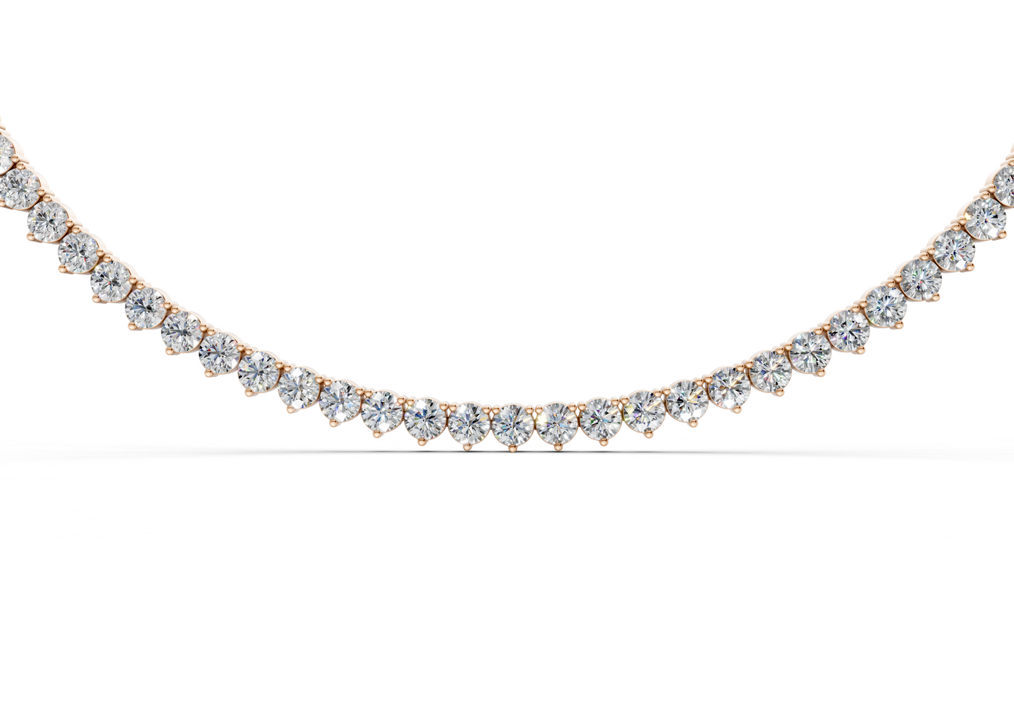 5 Ctw Classic 3 prong Diamond Tennis Necklace