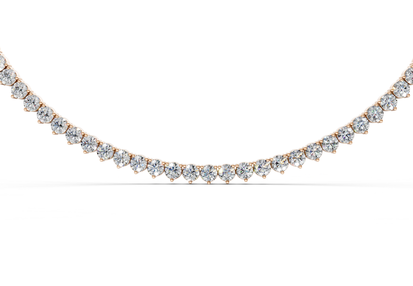11 Ctw Classic 3 prong Diamond Tennis Necklace