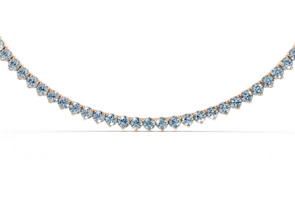11 Ctw Classic 3 prong Blue Diamond Tennis Necklace