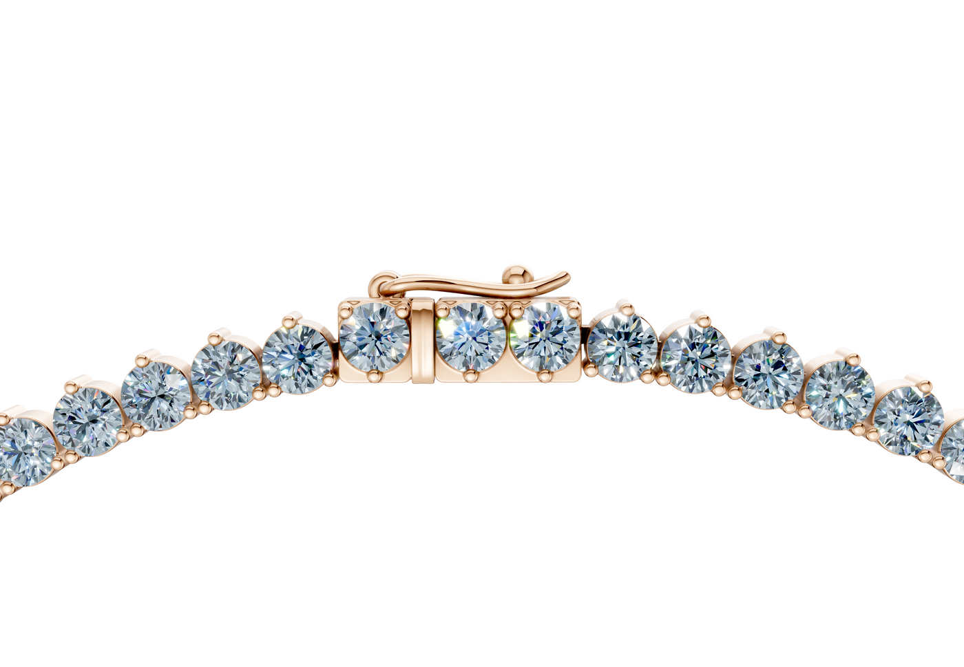 14 Ctw Classic 3 prong Blue Diamond Tennis Necklace