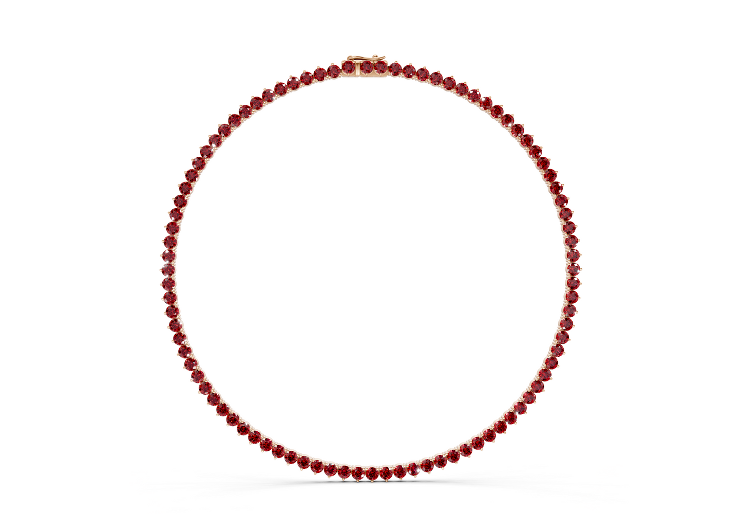 17 Ctw Classic 3 prong Ruby Gemstone Tennis Necklace