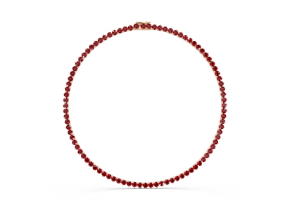 17 Ctw Classic 3 prong Ruby Gemstone Tennis Necklace