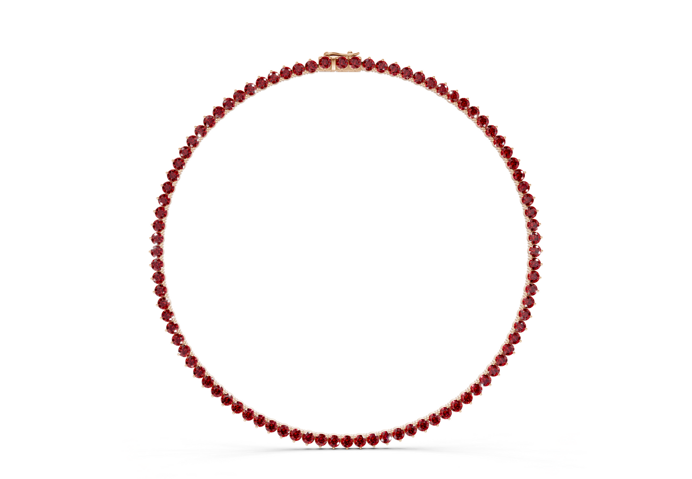 14 Ctw Classic 3 prong Ruby Gemstone Tennis Necklace