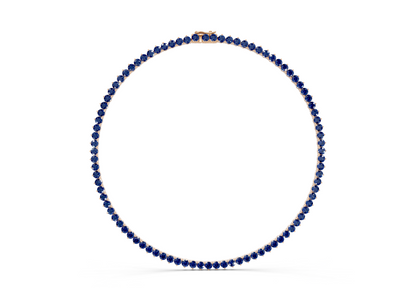 23 Ctw Classic 3 prong Sapphire Gemstone Tennis Necklace