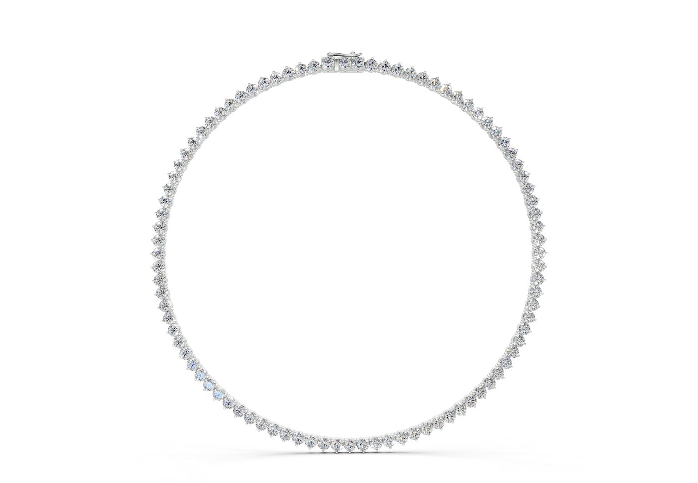 7 Ctw Classic 3 prong Diamond Tennis Necklace