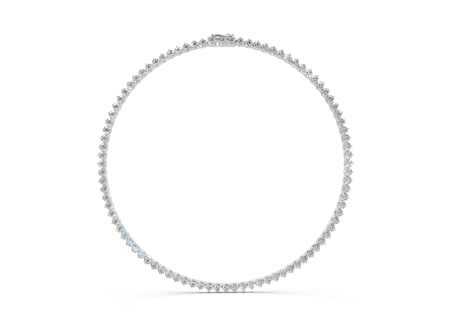 7 Ctw Classic 3 prong Diamond Tennis Necklace