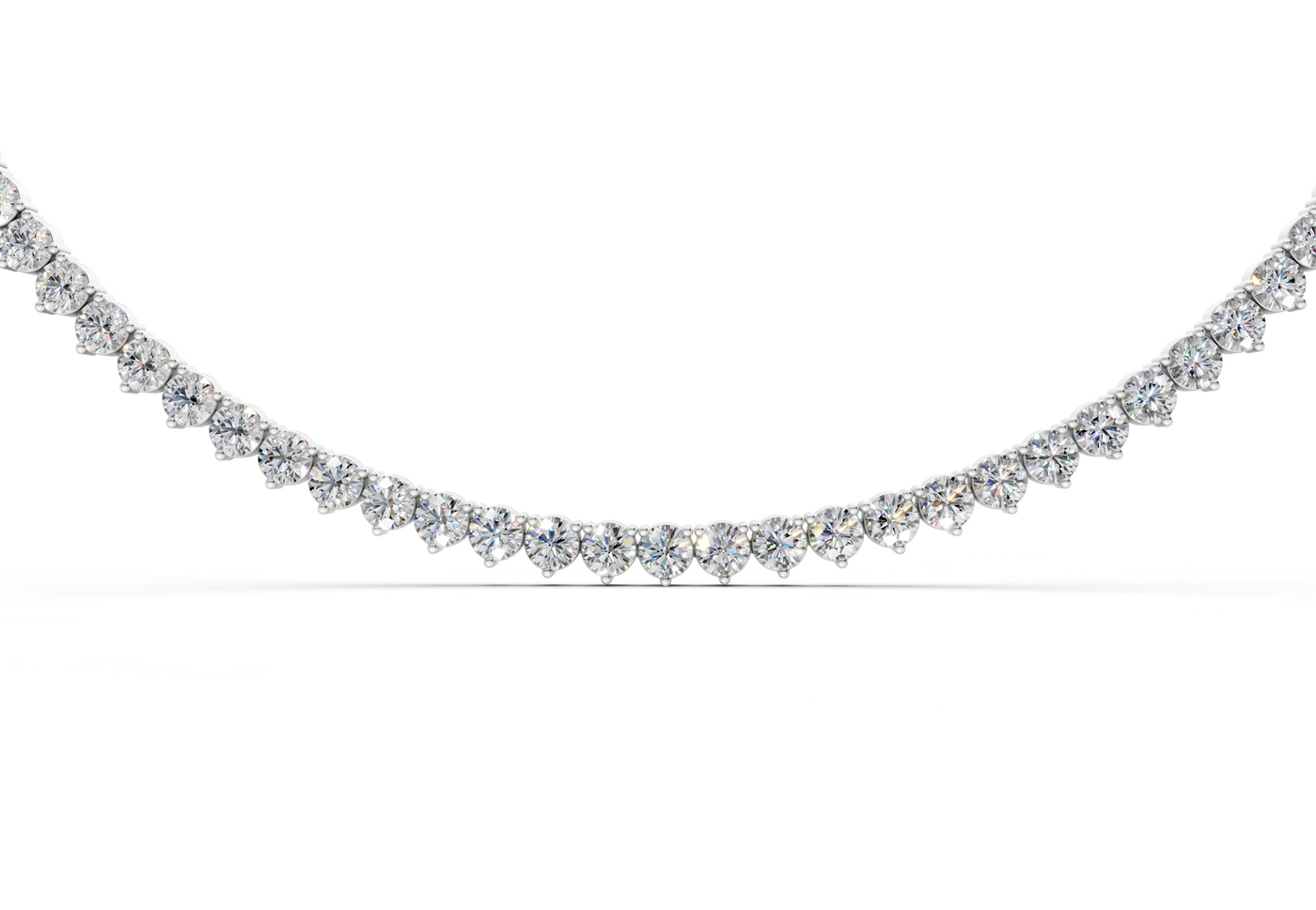 19 Ctw Classic 3 prong Diamond Tennis Necklace