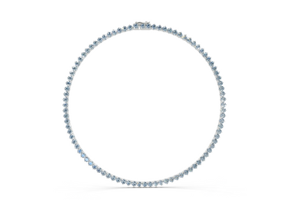 14 Ctw Classic 3 prong Blue Diamond Tennis Necklace