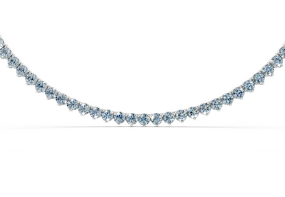 7 Ctw Classic 3 prong Blue Diamond Tennis Necklace