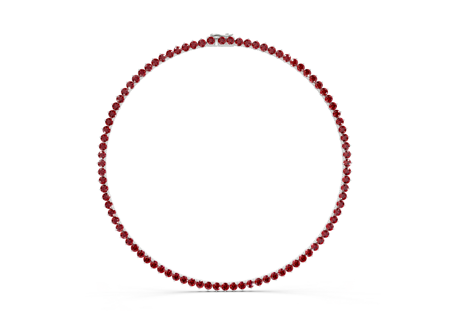 17 Ctw Classic 3 prong Ruby Gemstone Tennis Necklace