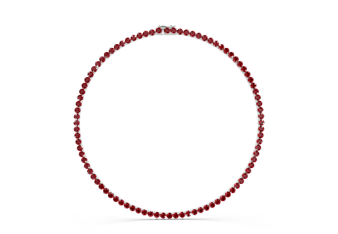 15 Ctw Classic 3 prong Ruby Gemstone Tennis Necklace