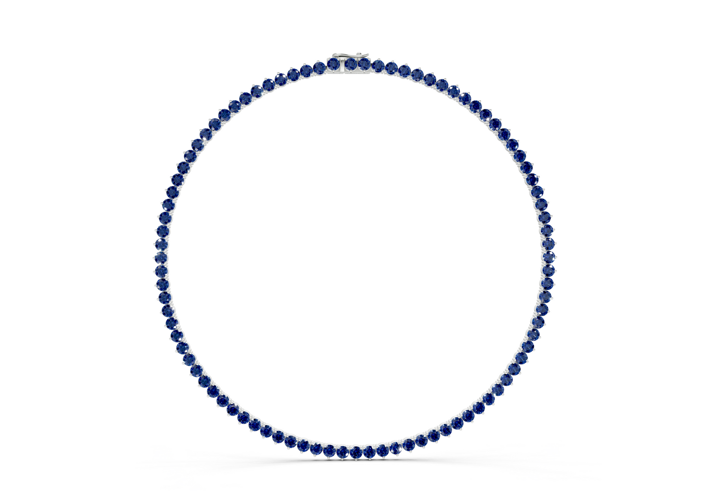 17 Ctw Classic 3 prong Sapphire Gemstone Tennis Necklace