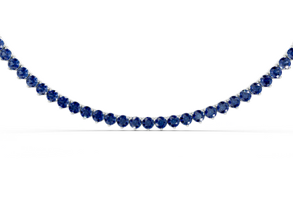 7 Ctw Classic 3 prong Sapphire Gemstone Tennis Necklace