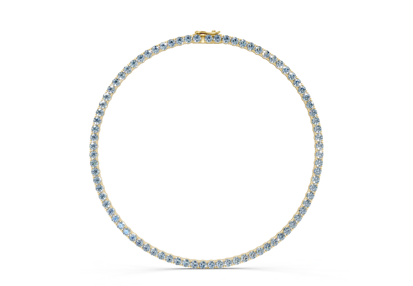 18 Ctw Classic Blue Diamond Tennis Necklace