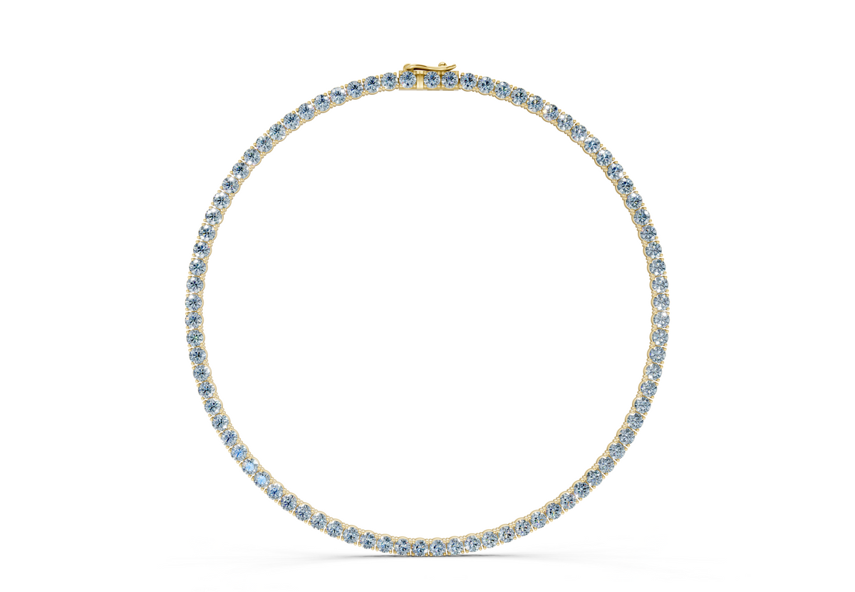 3 Ctw Petite Classic Blue Diamond Tennis Necklace
