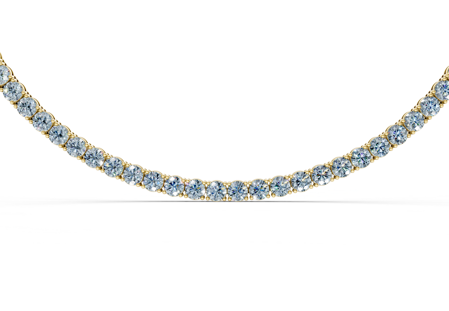47 Ctw Classic Blue Diamond Tennis Necklace